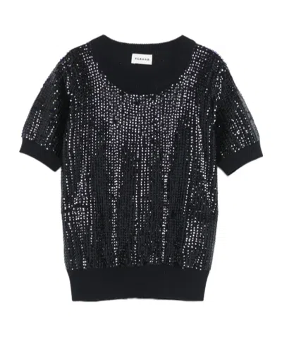 P.a.r.o.s.h Sequin-embellished T-shirt In Black
