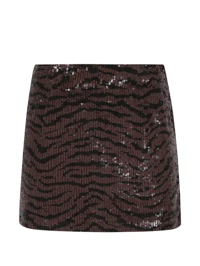 P.a.r.o.s.h Sequin-embellished Zebra-print Mini Skirt In Animal Print