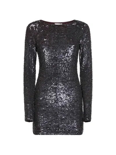 P.a.r.o.s.h Sequin-embellishment Mini Dress In Black