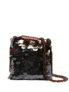 P.a.r.o.s.h Sequinned Beaded Cross Body Bag In Brown