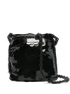 P.a.r.o.s.h Sequinned Beaded-tassel Cross Body Bag In Black