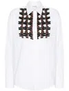 P.a.r.o.s.h Parosh Sequined Plastron Shirt In Weiss