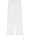 P.a.r.o.s.h Sequinned Drawstring Cargo Trousers In White