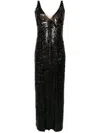 P.a.r.o.s.h Sequinned Maxi Dress In Black