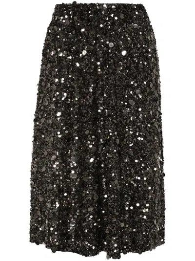 P.a.r.o.s.h Sequinned Maxi Skirt In Black