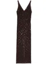 P.a.r.o.s.h Sequinned Midi Dress In Brown