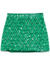 P.a.r.o.s.h Sequinned Mini Skirt In Green