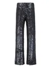 P.a.r.o.s.h Straight-leg Trousers With Sequined Surface In Black
