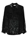 P.a.r.o.s.h Long Sleeve Top With Sequin Chest Pockets In Black