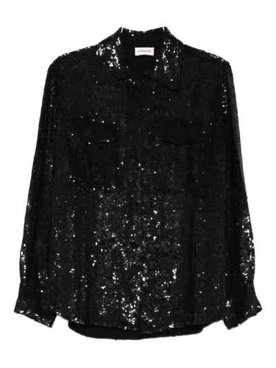 P.a.r.o.s.h Sequinned Pocket Shirt In Black