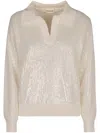 P.a.r.o.s.h Parosh Sequin Sweater In White