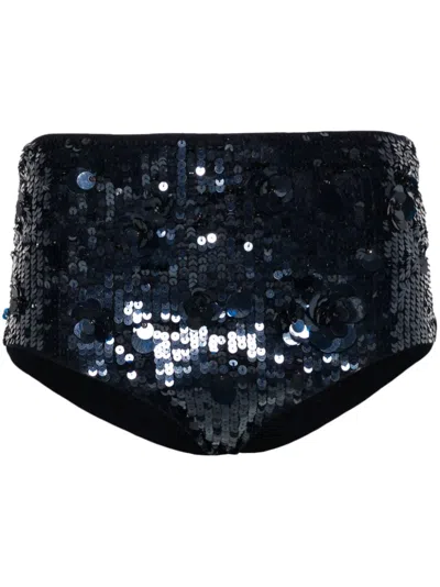 P.a.r.o.s.h Glow Sequined Mini Shorts In Blue