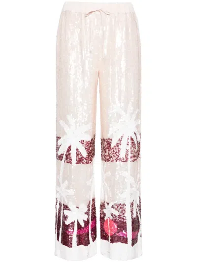 P.a.r.o.s.h Sequinned Straight-leg Trousers In Pink