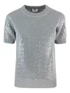 P.a.r.o.s.h Cobalt Grey Knit T-shirt In Grey