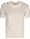 P.a.r.o.s.h Short-sleeved Round-neck Sweater In White