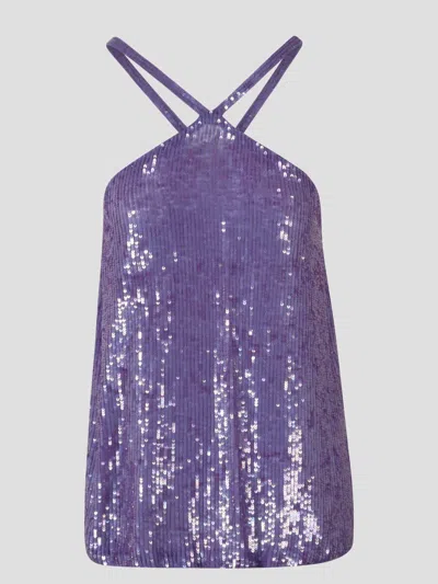 P.a.r.o.s.h Sequins Blouse In Pink & Purple