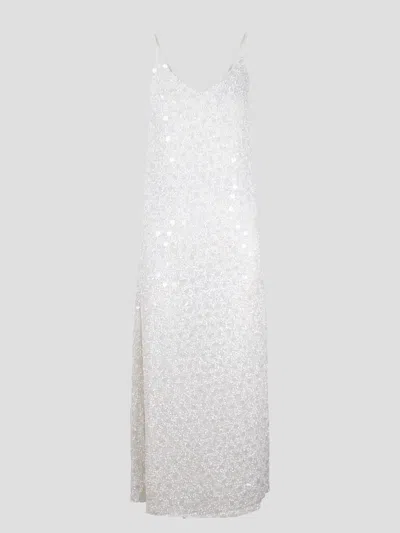 P.a.r.o.s.h Sequins Long Dress In White