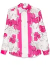 P.a.r.o.s.h Serenella Floral Print Long Sleeves Shirt In Pink