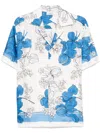 P.a.r.o.s.h Parosh Flower Print Silk Bowling Shirt In White