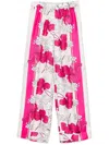 P.a.r.o.s.h Elastic Waistband Floral Print Trousers In Pink