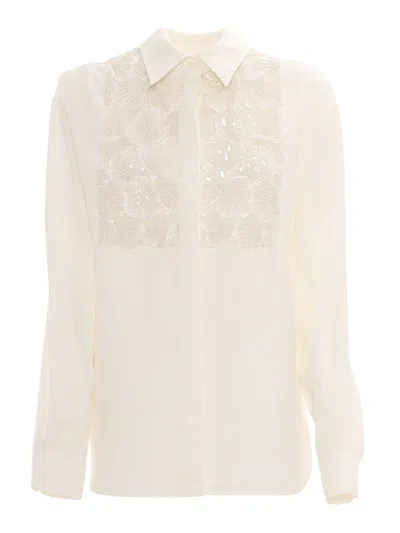 P.a.r.o.s.h 帕罗s.h. Camicia C/plastron Ricamato In White