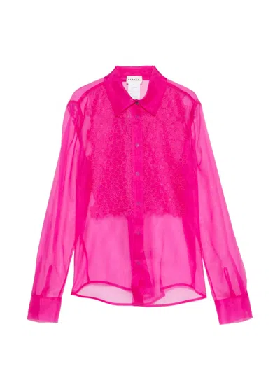 P.a.r.o.s.h Shake Floral-embroidered Shirt In Pink