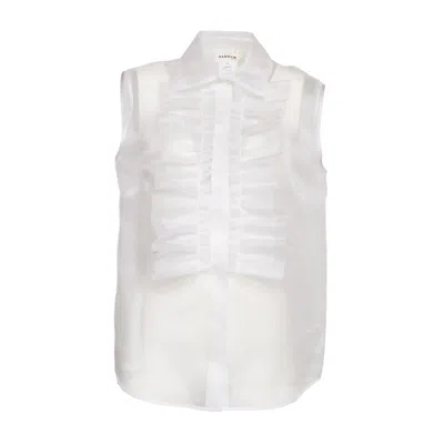 P.a.r.o.s.h Shake Organza Sleeveless Shirt In White