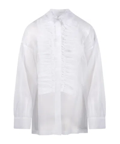 P.a.r.o.s.h Ruffled Shirt In Animal Print