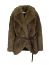 P.a.r.o.s.h Sheepskin Coat Jackets Green In Brown