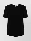 P.a.r.o.s.h Sheer Cady Blouse Split Hem Detail In Black