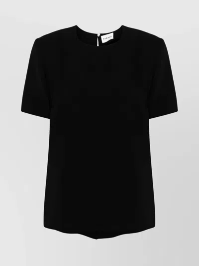 P.a.r.o.s.h Sheer Cady Blouse Split Hem Detail In Black