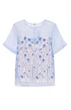 P.a.r.o.s.h . Sheer Floral Embroidered Overlay Blouse