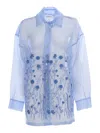 P.a.r.o.s.h Sheer Silk Shirt In Blue