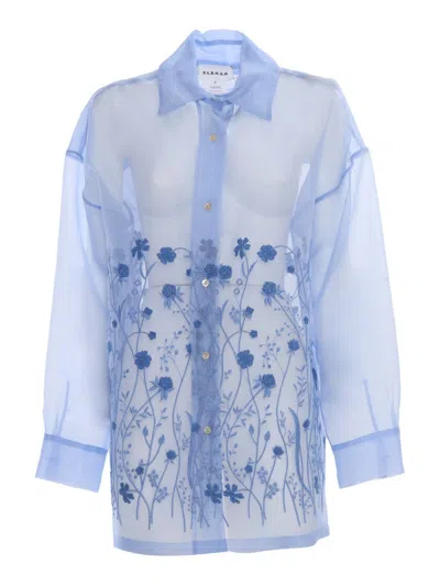 P.a.r.o.s.h Sheer Silk Shirt In Blue