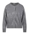 P.a.r.o.s.h Parosh Shimmering Sequin-embellished Cardigan With Relaxed Fit In Grey