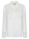 P.a.r.o.s.h Parosh Floral Embroidered White Shirt With Sequins In White