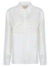 P.a.r.o.s.h Parosh Floral Embroidered White Shirt With Sequins In White