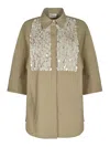 P.a.r.o.s.h Parosh Relaxed-fit Shirt With Decorative Sequin Detailing In Brown