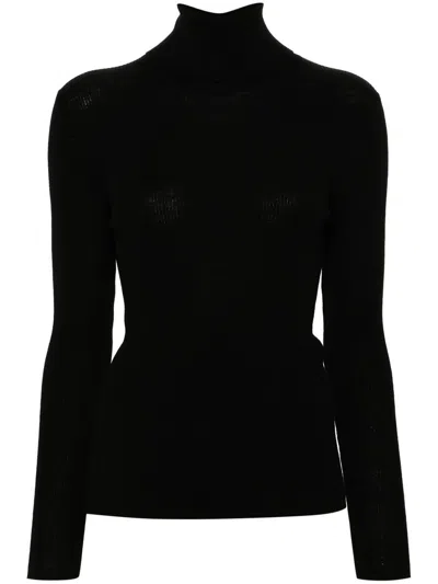 P.a.r.o.s.h Roll-neck Wool Jumper In Black