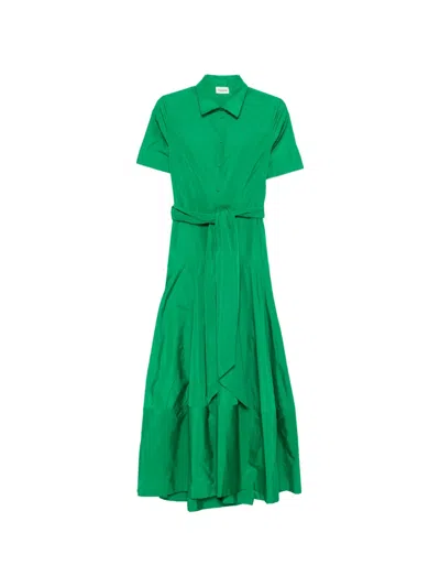 P.a.r.o.s.h Shirt-collar Maxi Dress In Green