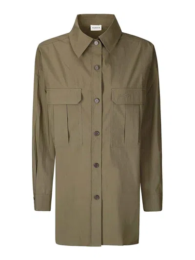 P.a.r.o.s.h Logo-embroidered Shirt In Dark Green