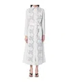 P.a.r.o.s.h Floral Embroidered Midi Shirt Dress In White