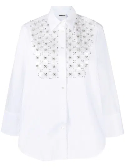 P.a.r.o.s.h . Shirt With Distinctive Plastron In White