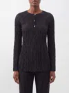 P.a.r.o.s.h Soph Blouse Button Detail Long Sleeves In Black