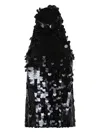 P.a.r.o.s.h Halter Neck Sequin Embellished Sleeveless Top In Black