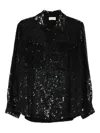 P.a.r.o.s.h Long Sleeve Top With Sequin Chest Pockets In Black