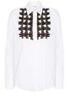 P.a.r.o.s.h Parosh Sequined Plastron Shirt In White