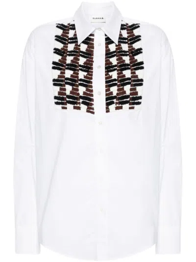 P.a.r.o.s.h Sequinned Cotton Shirt In White