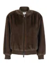 P.a.r.o.s.h Short Eco Fur Jacket In Brown