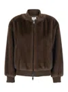 P.a.r.o.s.h Short Eco Fur Jacket In Brown